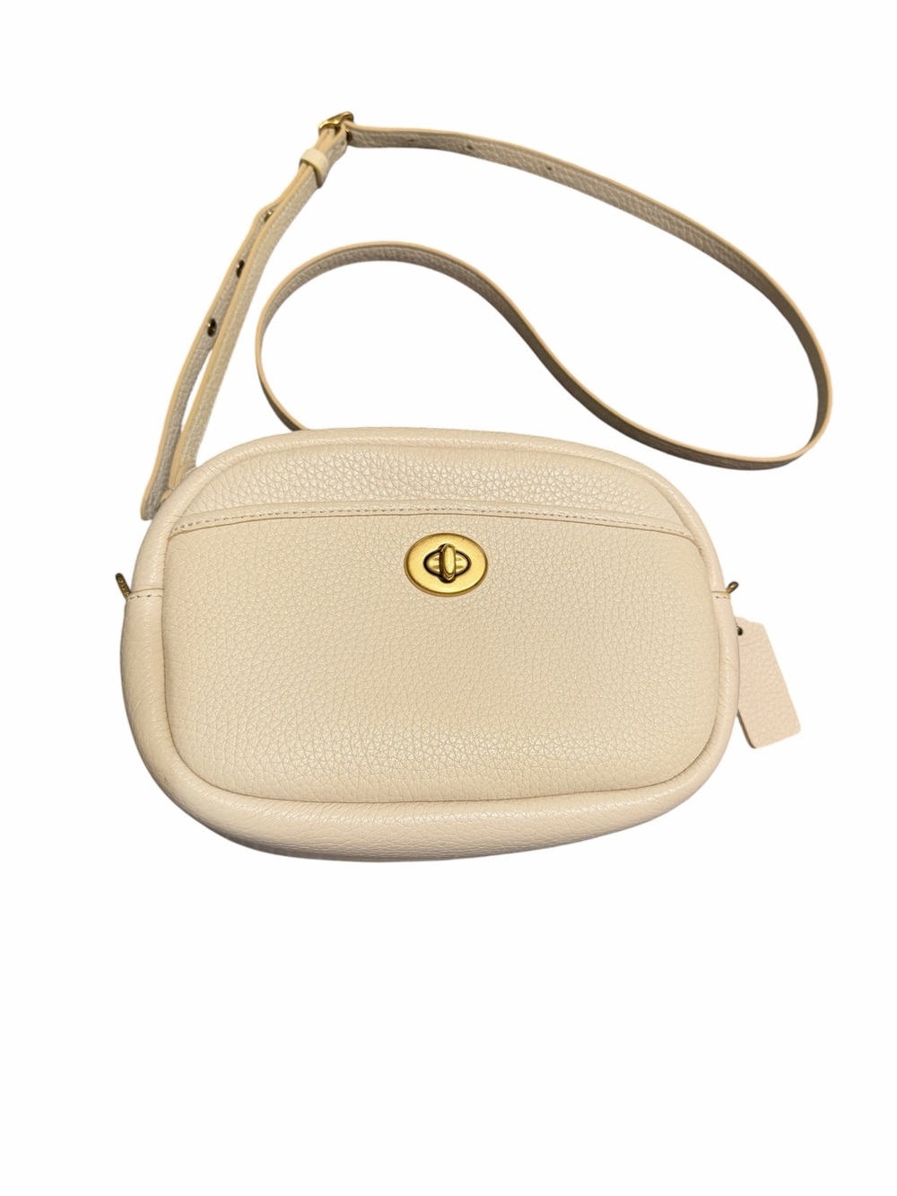New Coach Retail C5809 Camera Crossbody Bag Chalk White Leather